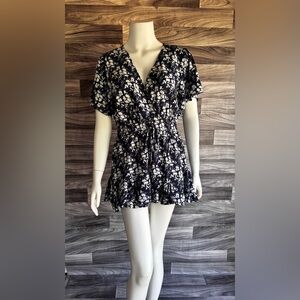 Floral Blue and White Jumpsuit